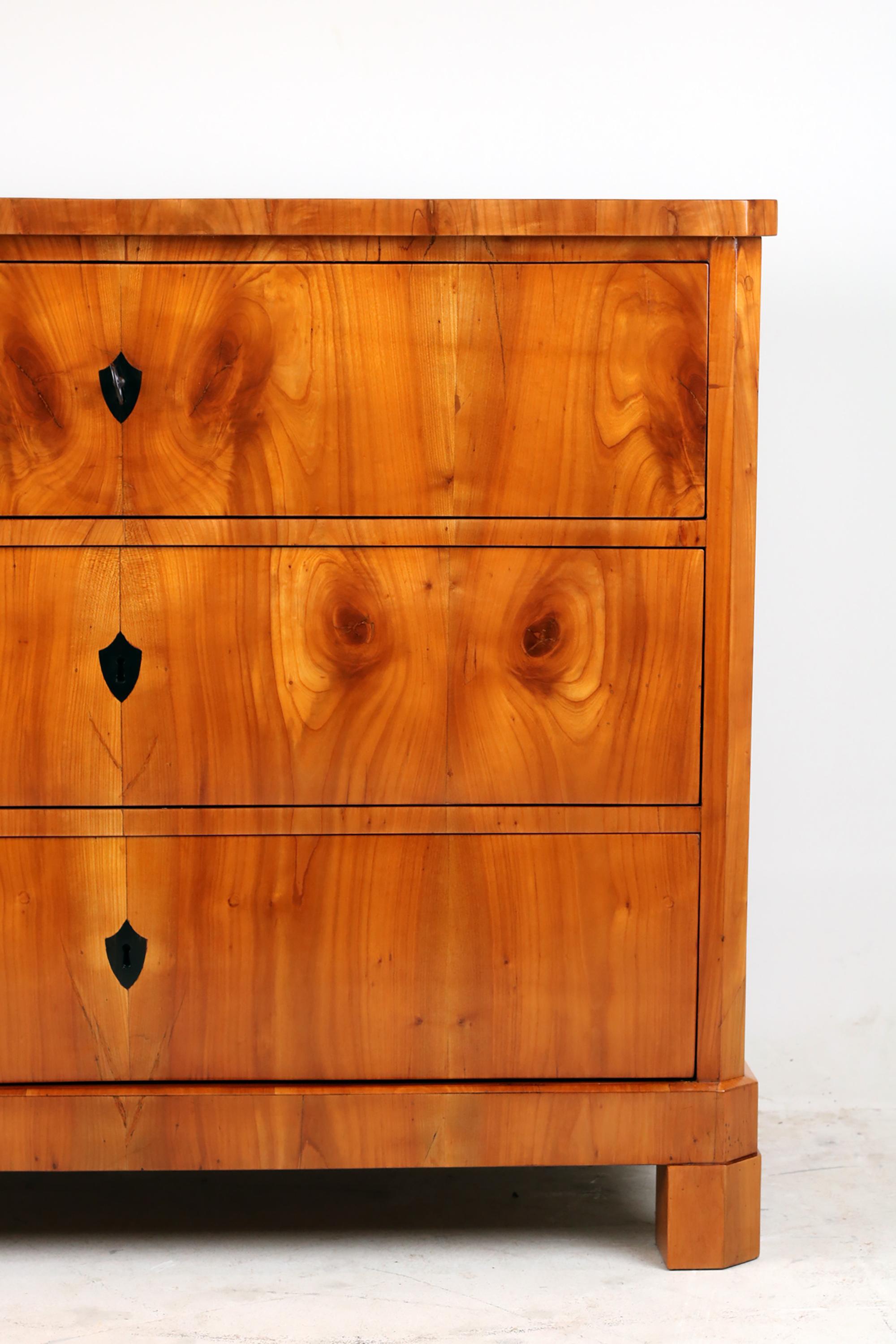 German 19th Century Antique Biedermeier Cherrywood Chest of drawers For Sale