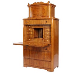 secrétaire Biedermeier antique du 19ème siècle:: Cabinet:: Frêne:: Allemagne:: circa 1840