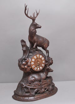 19th Century Antique Black Forest Mantle Clock