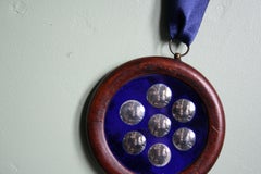 19th Century Antique Blue Sorcerers Mirror Curio Unusual Distortion Convex