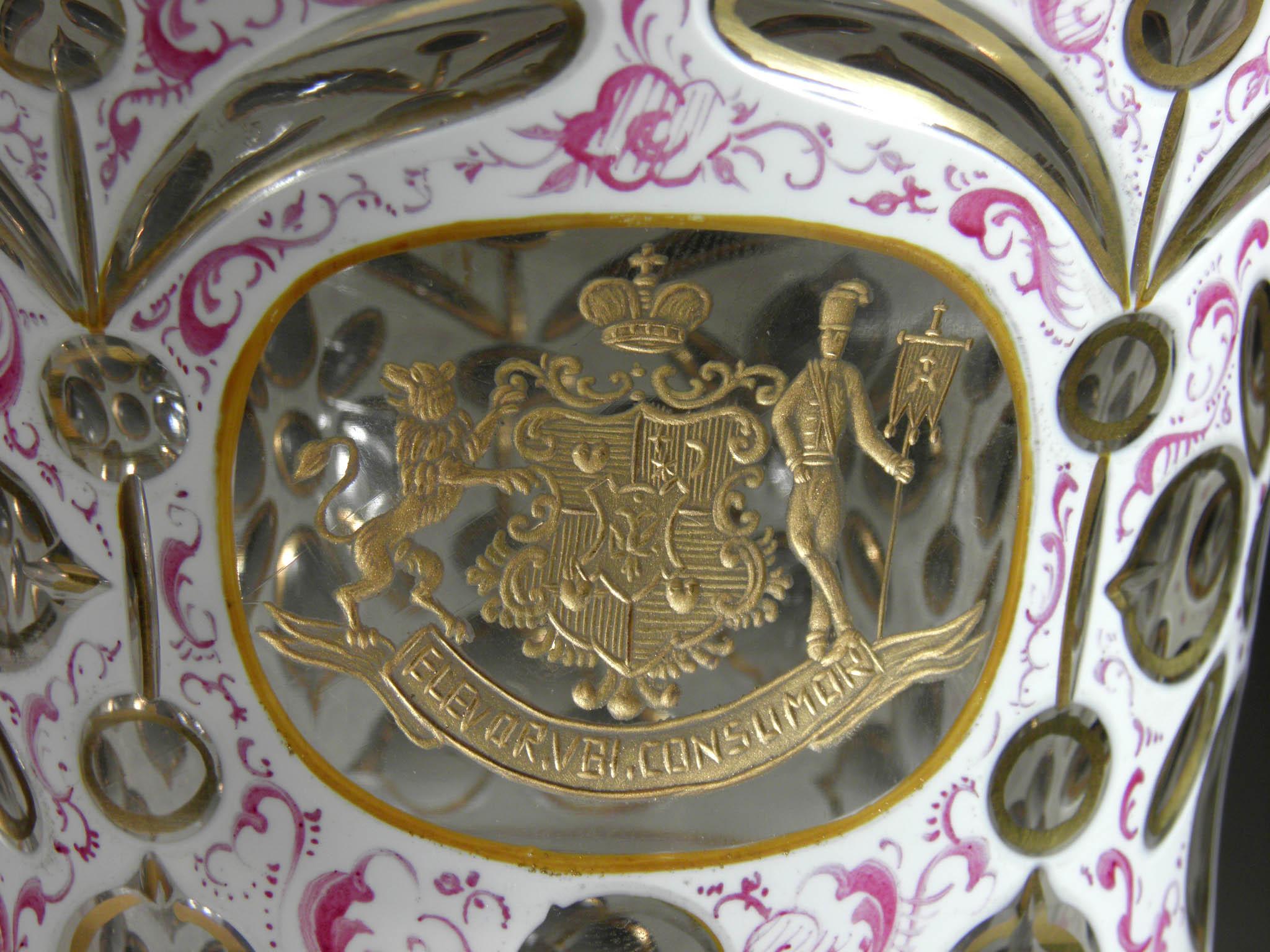 19th Century Antique Bohemian Goblet Kochubey Emblem 