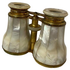 19th Century Antique Brass and Mother of Pearl Opera Glasses