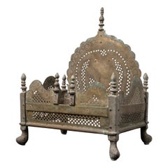 19th century Antique brass Indian throne from India