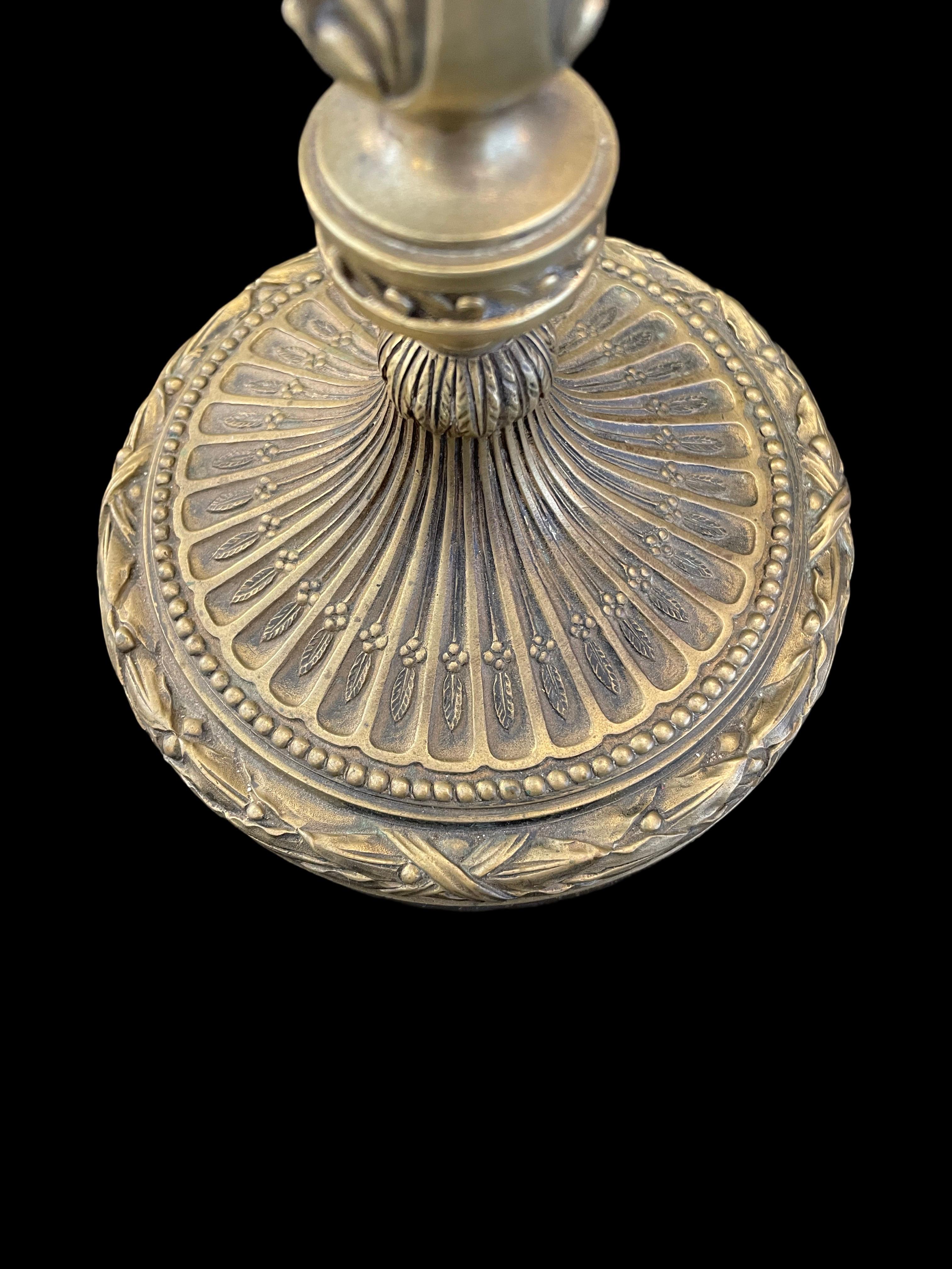 Lampe à huile ancienne du 19e siècle, Rise & Fall Converted en vente 1