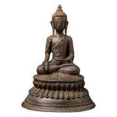 19th century Antique bronze Burmese Buddha statue from Burma