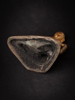 Antiker burmesischer Mandalay-Buddha aus Bronze des 19. Jahrhunderts in Bhumisparsha Mudra