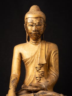 Antiker burmesischer Mandalay-Buddha aus Bronze des 19. Jahrhunderts in Bhumisparsha Mudra