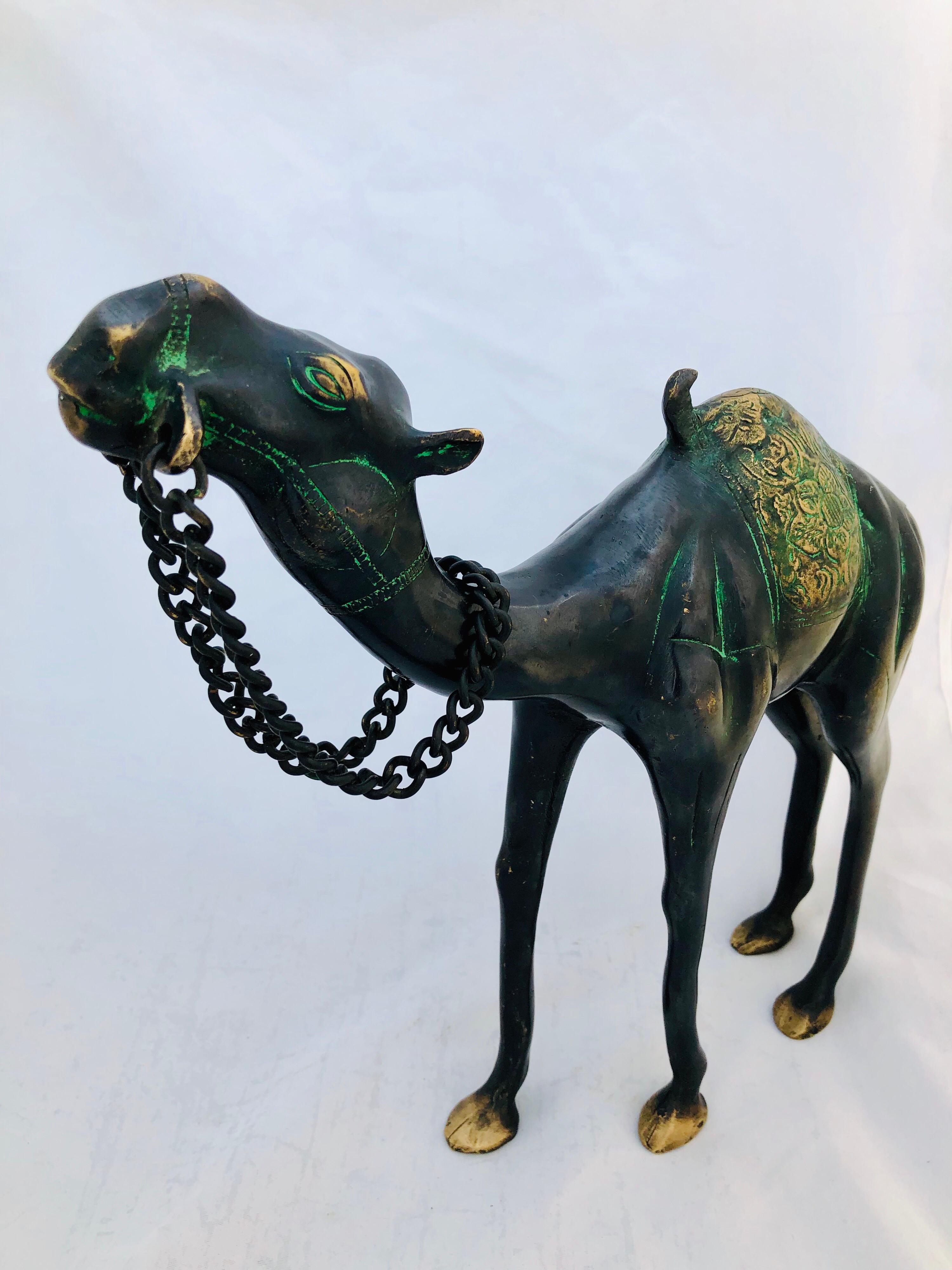 19th Century Etched Bronze Camel - Antique Animal Sculpture, North Africa For Sale 7