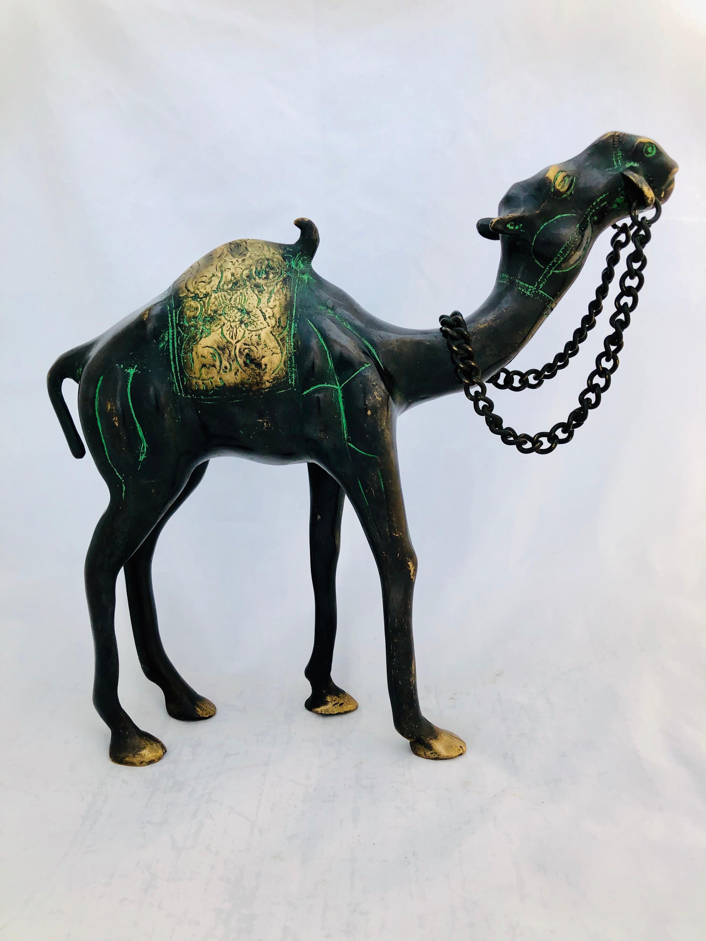 19th Century Etched Bronze Camel - Antique Animal Sculpture, North Africa For Sale 8