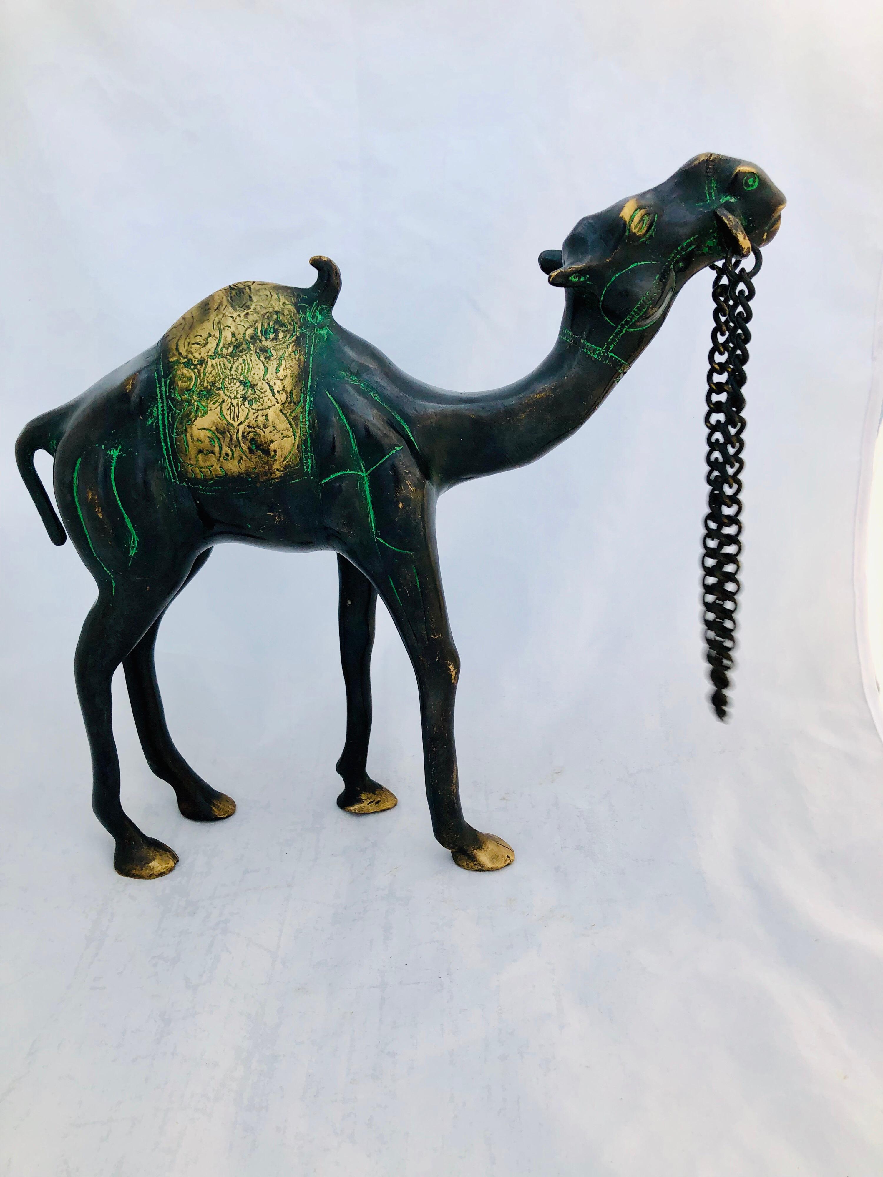19th Century Etched Bronze Camel - Antique Animal Sculpture, North Africa For Sale 1
