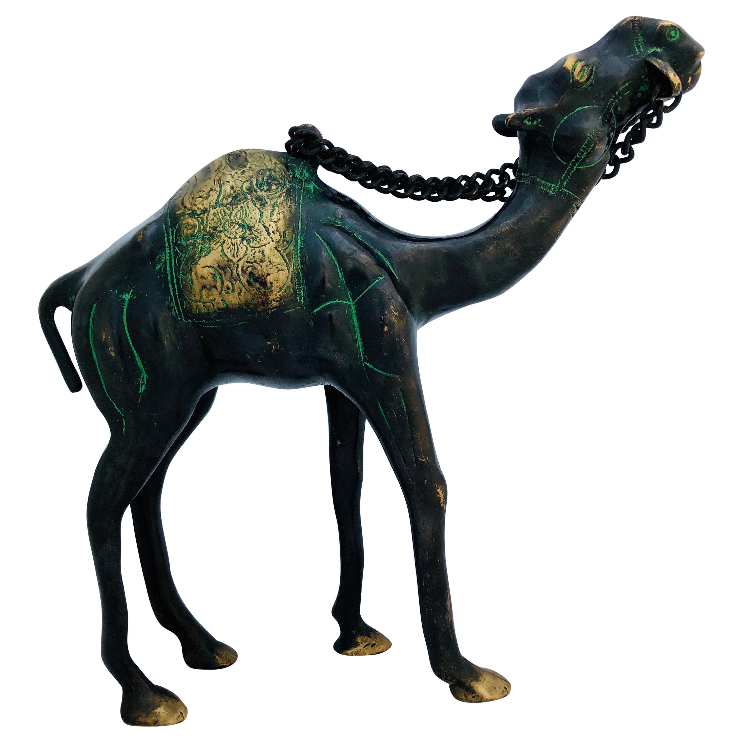 19th Century Etched Bronze Camel - Antique Animal Sculpture, North Africa For Sale