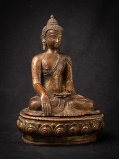 19th century Antique bronze Nepali Buddha statue from Nepal