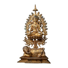 19th century Antique bronze Nepali Buddha statue from Nepal