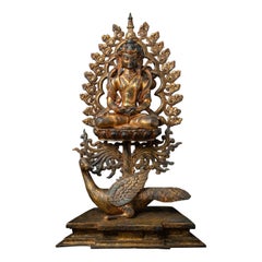 19th century Antique bronze Nepali Buddha statue from Nepal