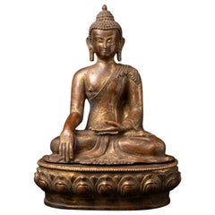 19th century Antique bronze Nepali Buddha statue from Nepal