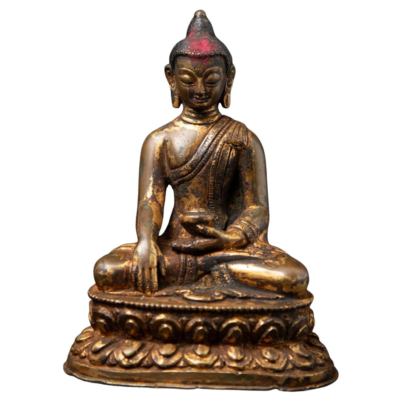 19th century Antique bronze Nepali Buddha statue from Nepal For Sale