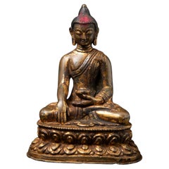 19th century Antique bronze Nepali Buddha statue from Nepal