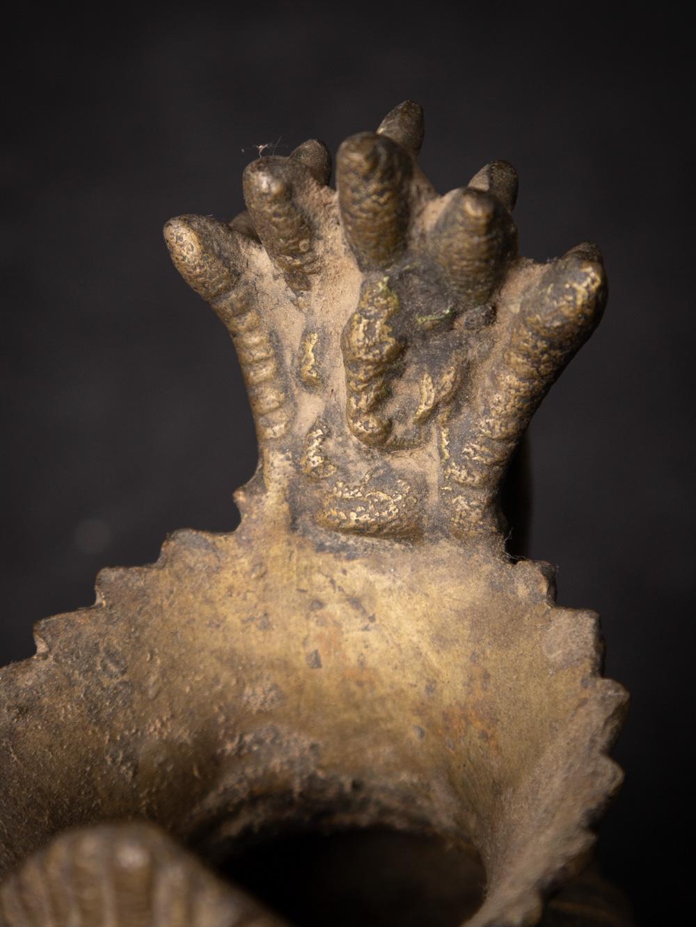 Lampe à huile népalaise en bronze du 19ème siècle avec figure de Ganesha - OriginalBuddhas 4