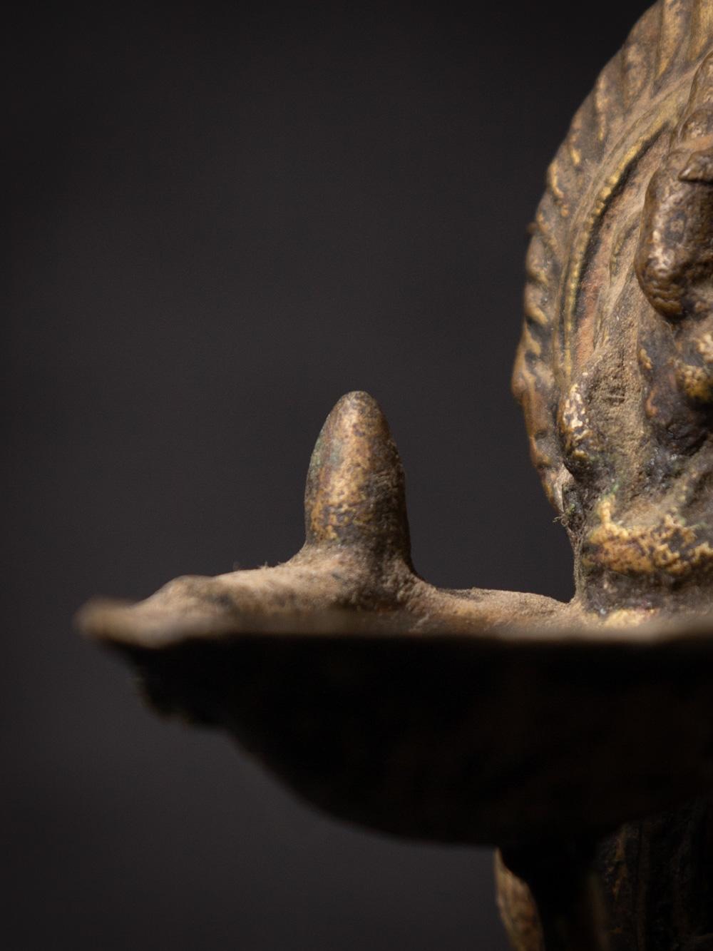 Lampe à huile népalaise en bronze du 19ème siècle avec figure de Ganesha - OriginalBuddhas 11