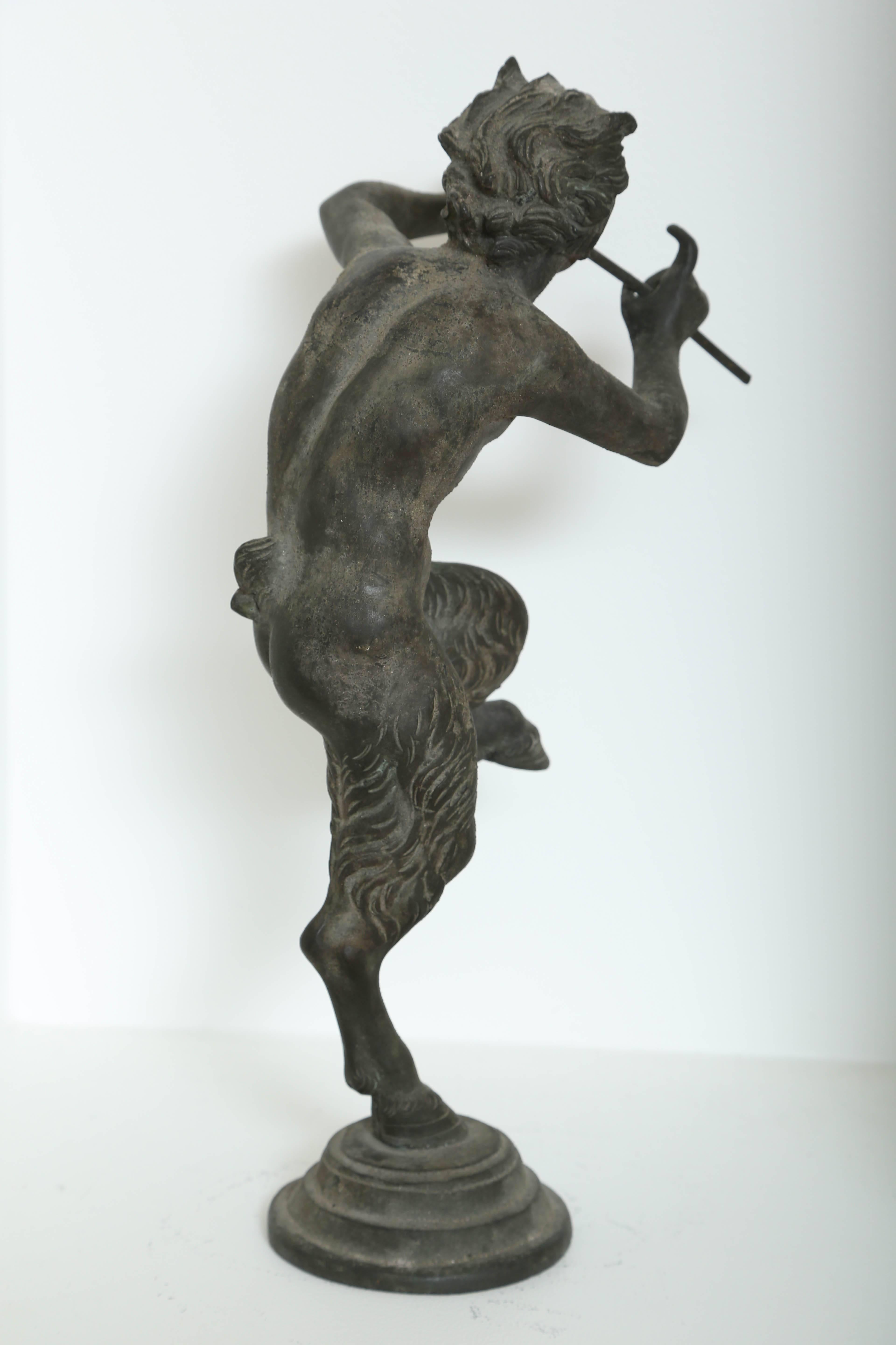 19th Century Antique Bronze Sculpture of Pan the Mythological God In Good Condition In Fort Lauderdale, FL