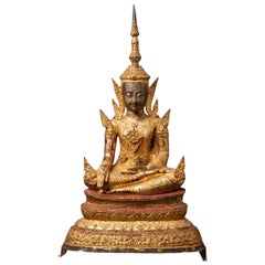 19th century Antique bronze Thai Rattanakosin Buddha from Thailand