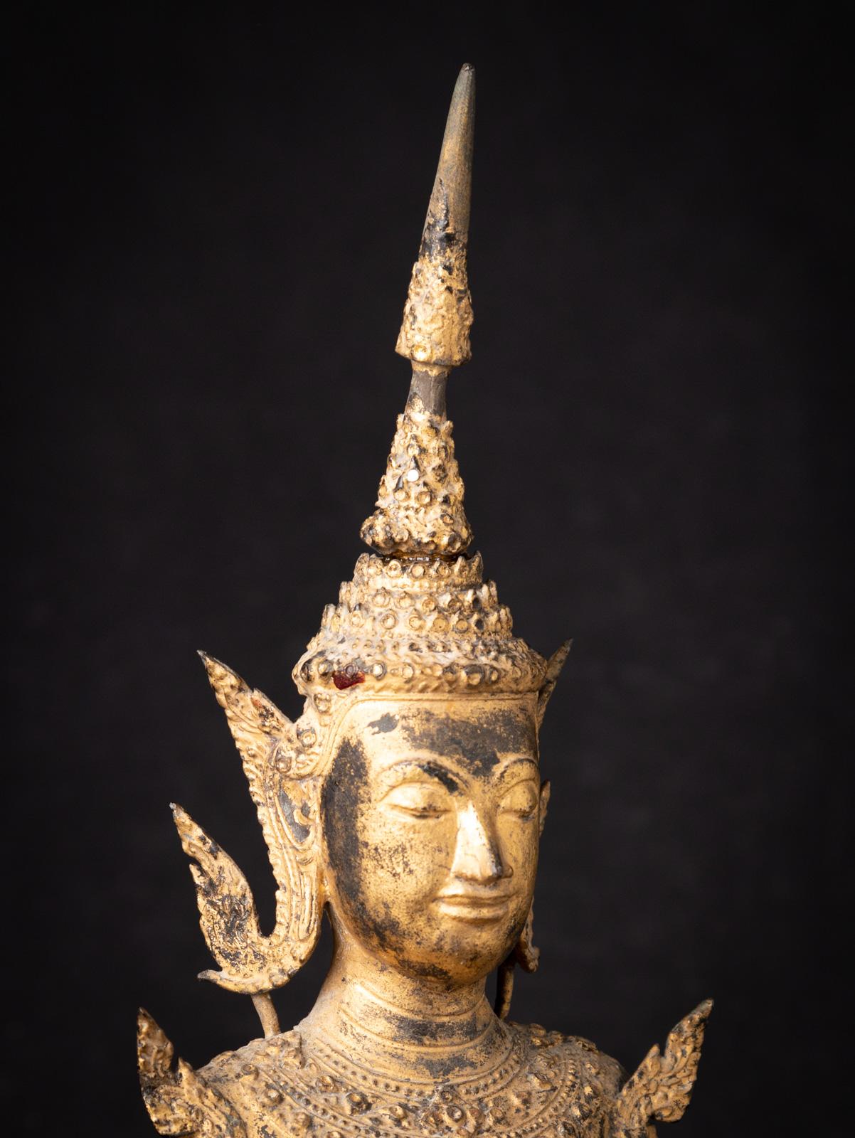 19th century antique bronze Thai Rattanakosin Buddha in Bhumisparsha Mudra  For Sale 6