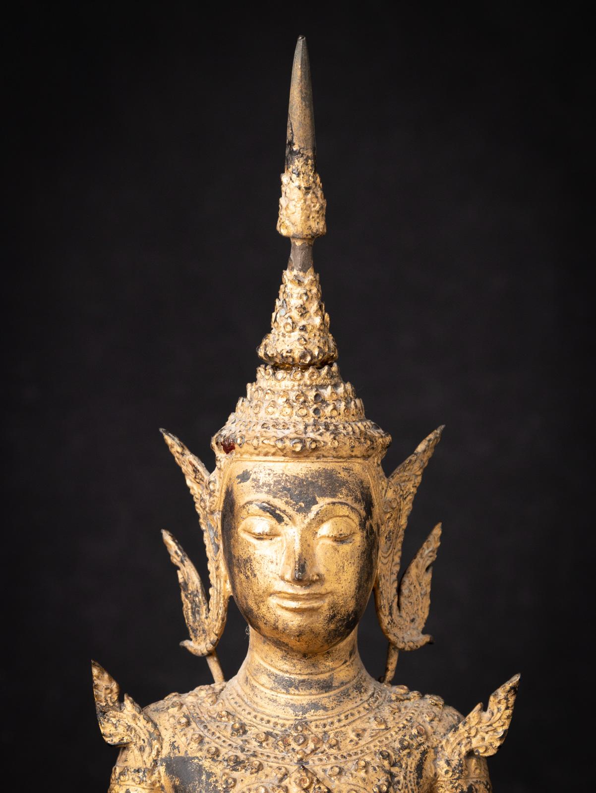 19th century antique bronze Thai Rattanakosin Buddha in Bhumisparsha Mudra  For Sale 7
