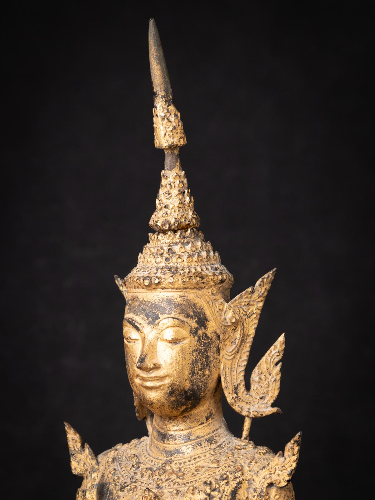 19th century antique bronze Thai Rattanakosin Buddha in Bhumisparsha Mudra  For Sale 8