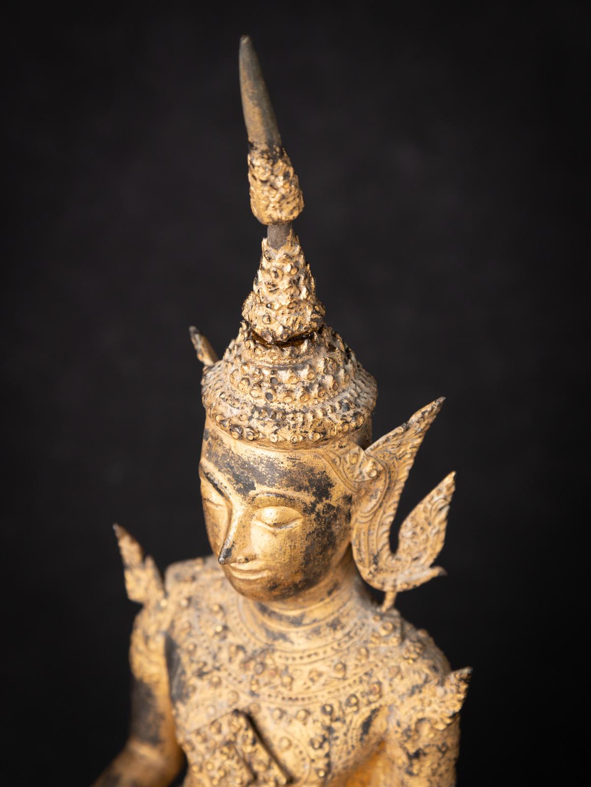 19th century antique bronze Thai Rattanakosin Buddha in Bhumisparsha Mudra  For Sale 10