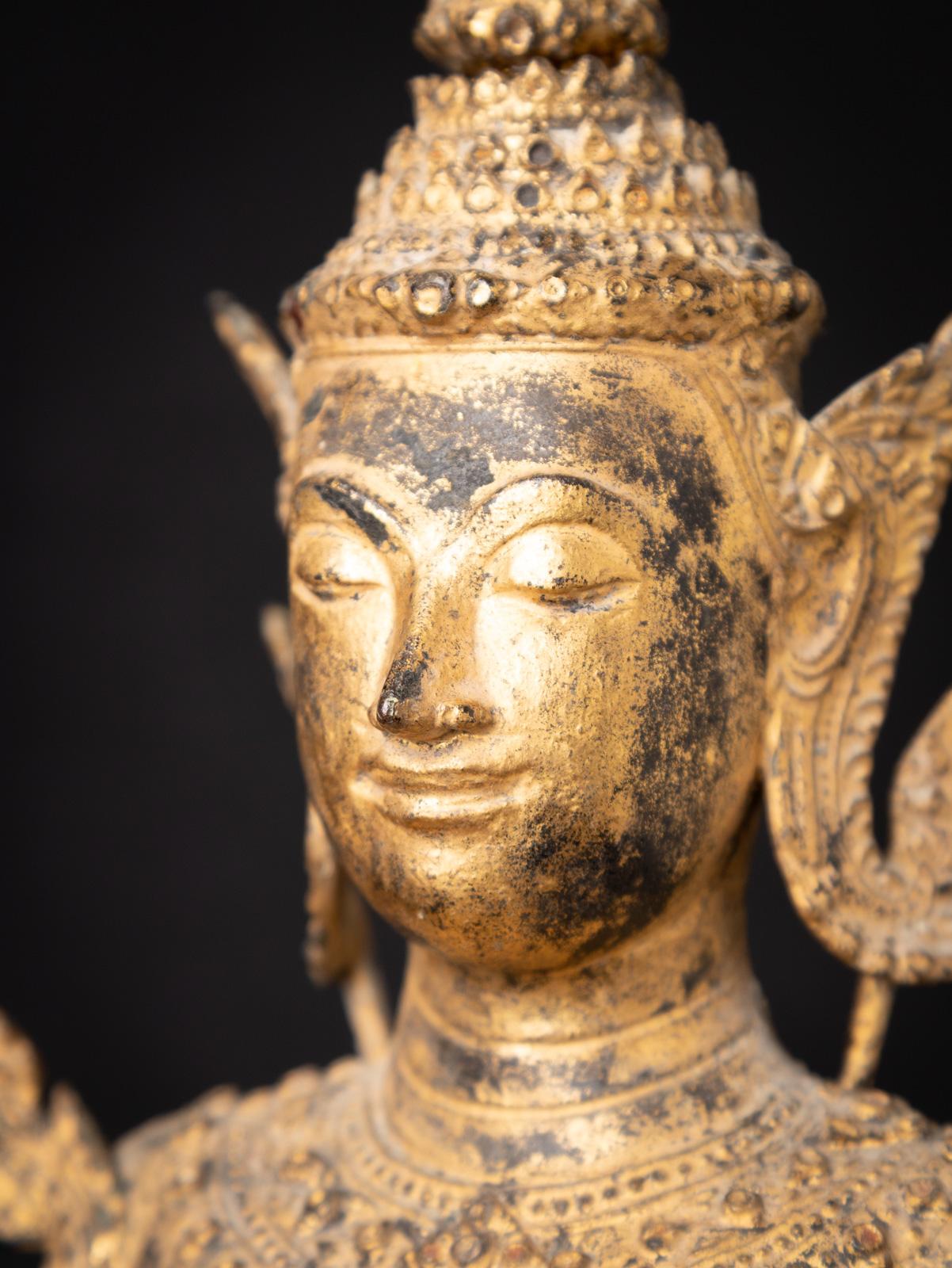 19th century antique bronze Thai Rattanakosin Buddha in Bhumisparsha Mudra  For Sale 11