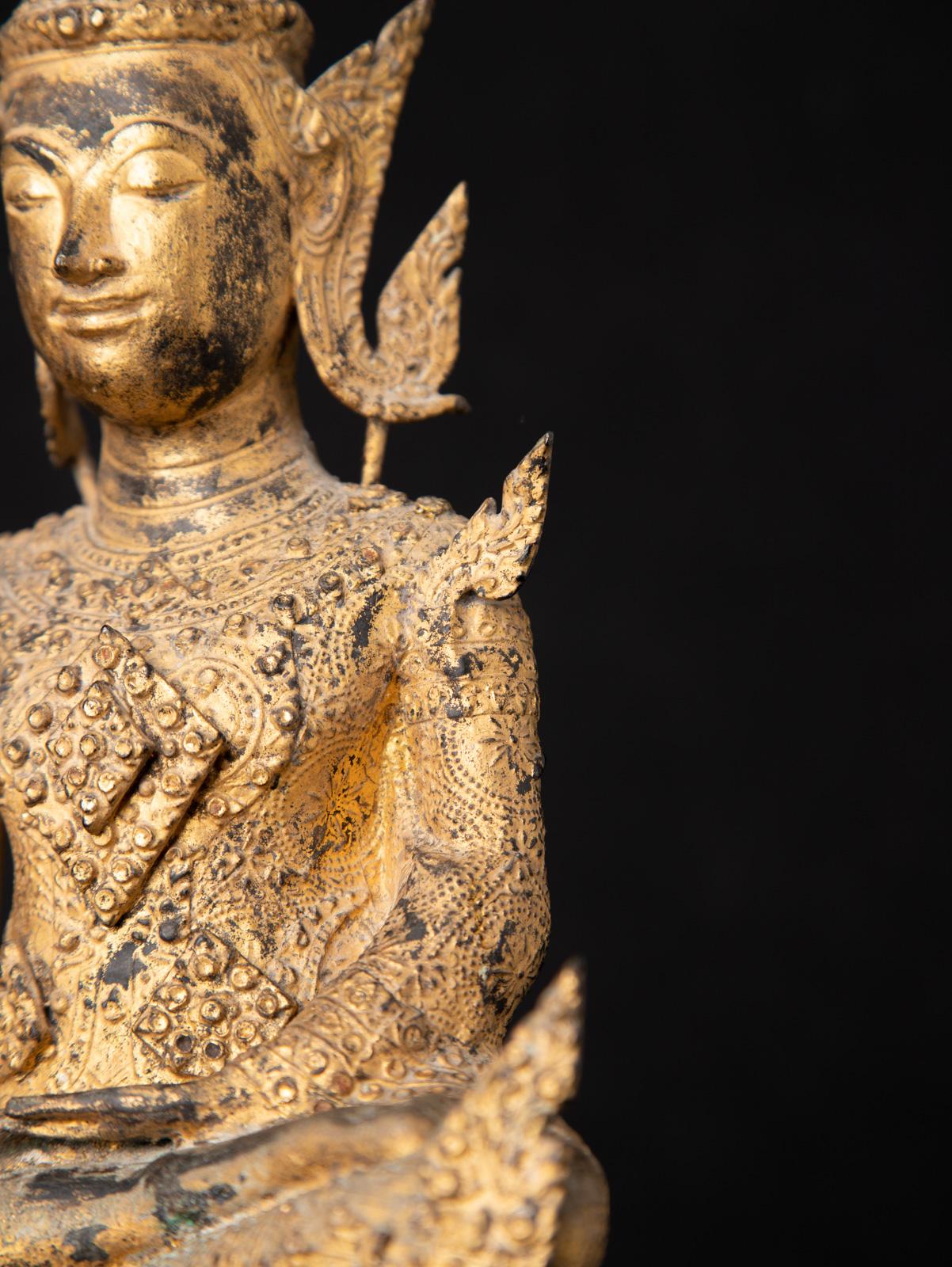 19th century antique bronze Thai Rattanakosin Buddha in Bhumisparsha Mudra  For Sale 13