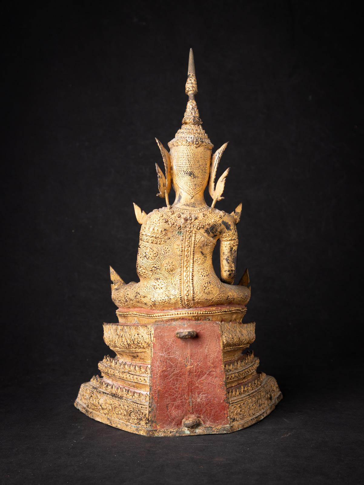19th Century 19th century antique bronze Thai Rattanakosin Buddha in Bhumisparsha Mudra  For Sale