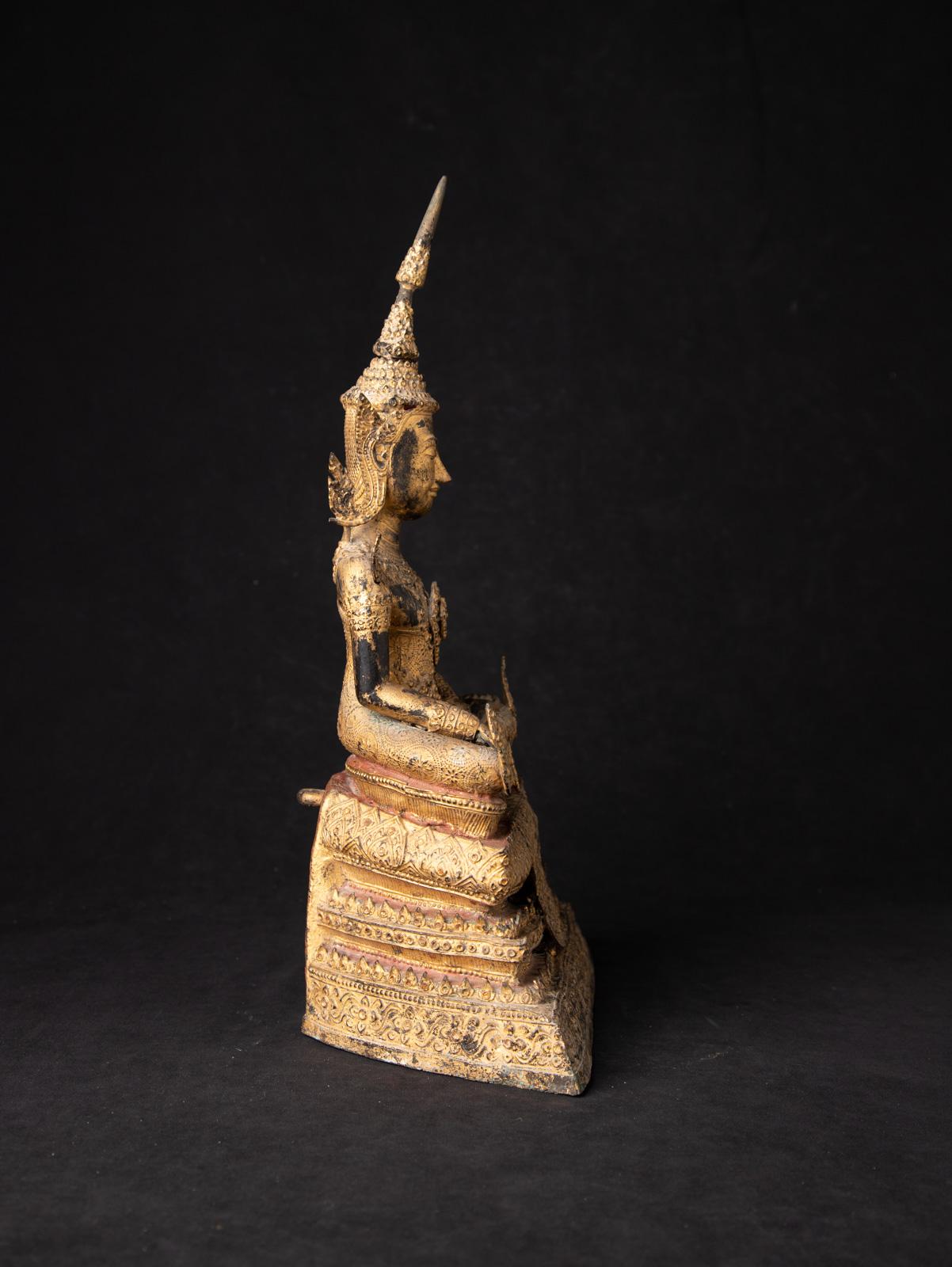Bronze 19th century antique bronze Thai Rattanakosin Buddha in Bhumisparsha Mudra  For Sale
