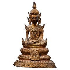 19th century Antique bronze Thai Rattanakosin Buddha statue from Thailand 19th century Antique bronze Thai Rattanakosin Buddha statue from Thailand
