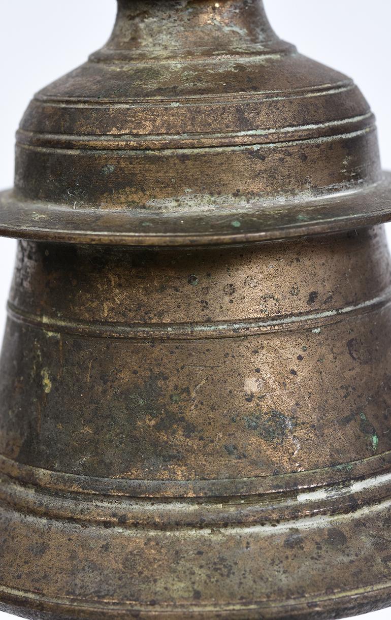 19th Century, Antique Burmese Bronze Bell with Stand For Sale 7