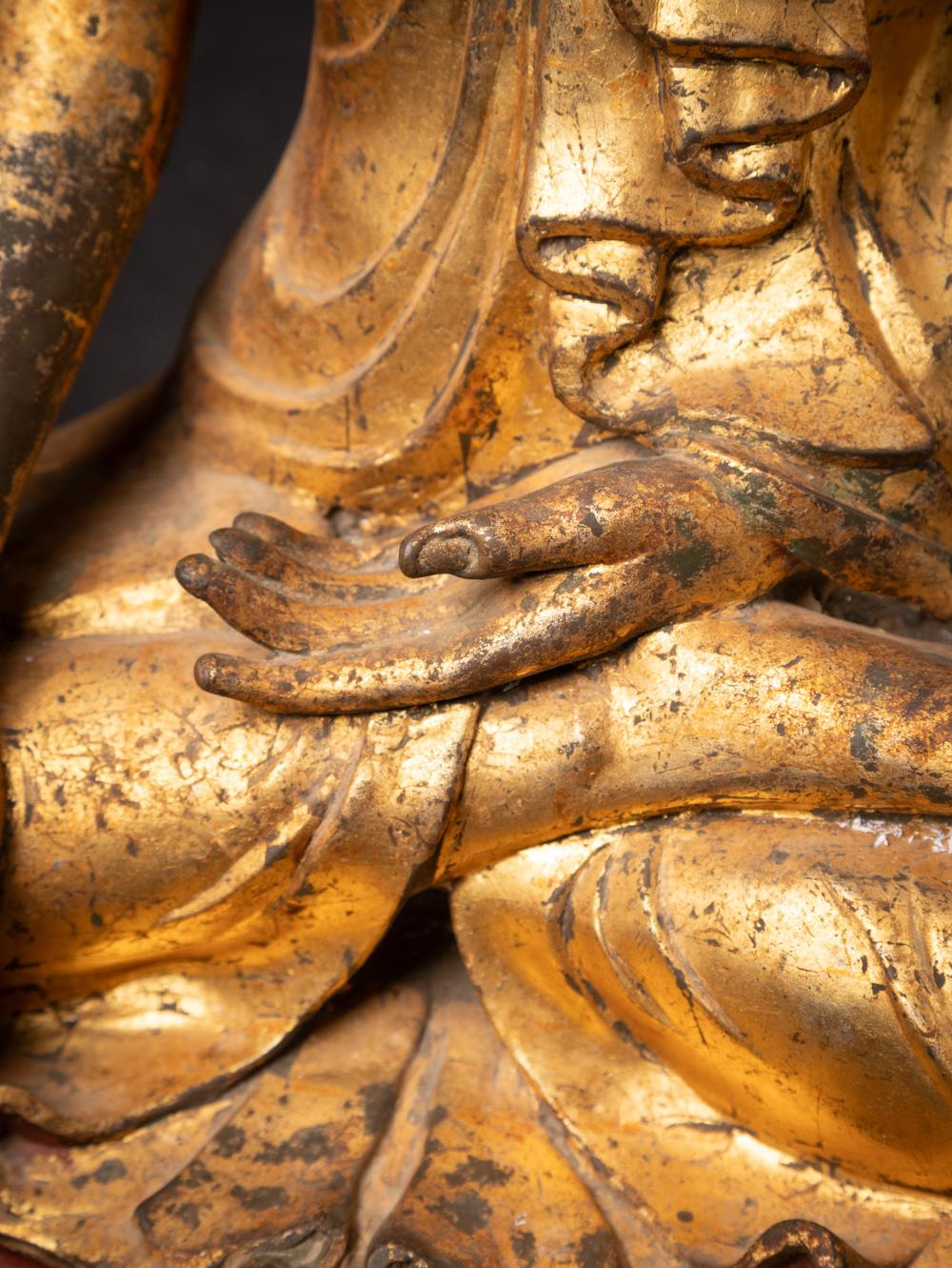 19th century Antique Burmese bronze Mandalay Buddha statue from Burma For Sale 9