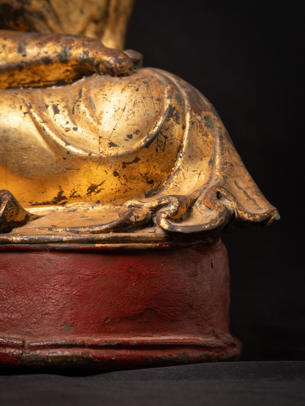 19th century Antique Burmese bronze Mandalay Buddha statue from Burma For Sale 12