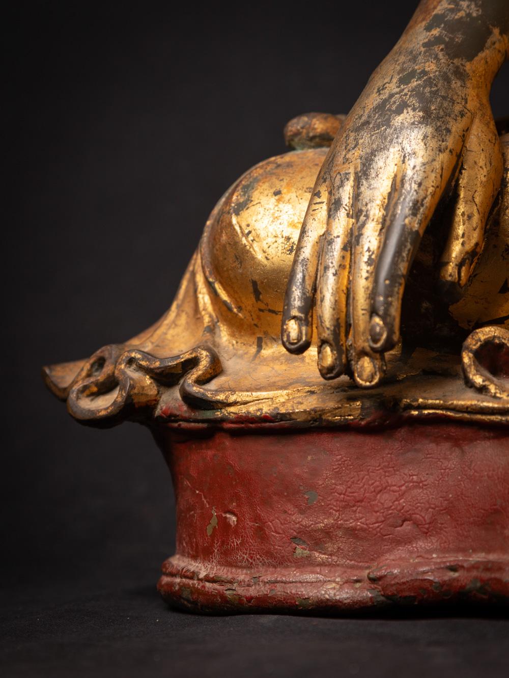 19th century Antique Burmese bronze Mandalay Buddha statue from Burma For Sale 13