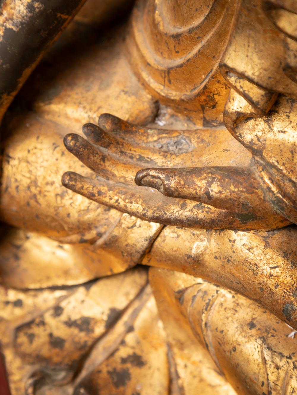 19th century Antique Burmese bronze Mandalay Buddha statue from Burma For Sale 14