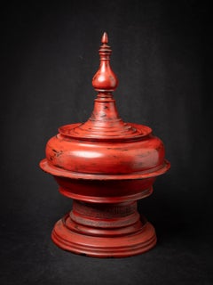 19th century Antique Burmese lacquerware offering vessel from Burma
