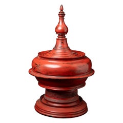 19th century Antique Burmese lacquerware offering vessel from Burma