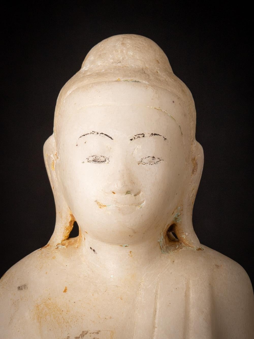 19th century antique Burmese marble Buddha statue in Mandalay style 6