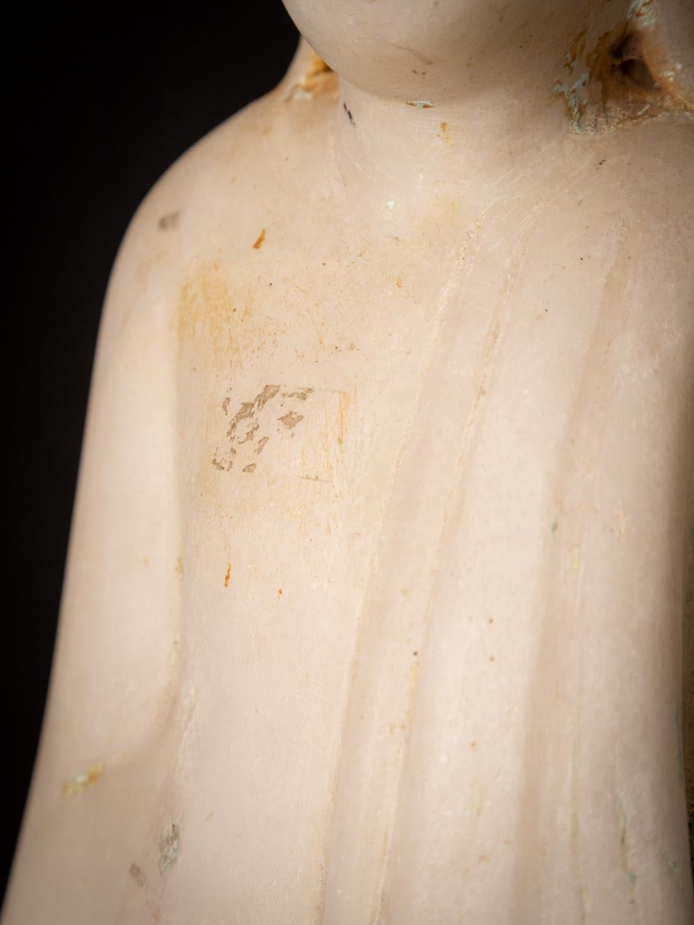 19th century antique Burmese marble Buddha statue in Mandalay style 11