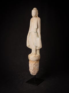 19th century antique Burmese marble Buddha statue in Mandalay style