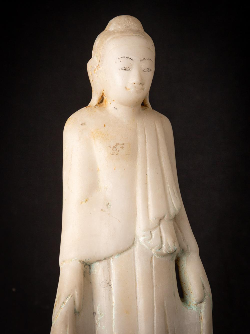 19th century antique Burmese marble Buddha statue in Mandalay style 2