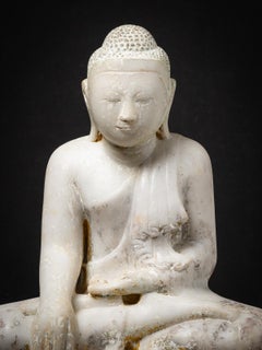 19th century Antique Burmese marble Mandalay Buddha statue from Burma