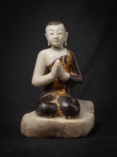 19th century Antique Burmese marble monk statue from Burma