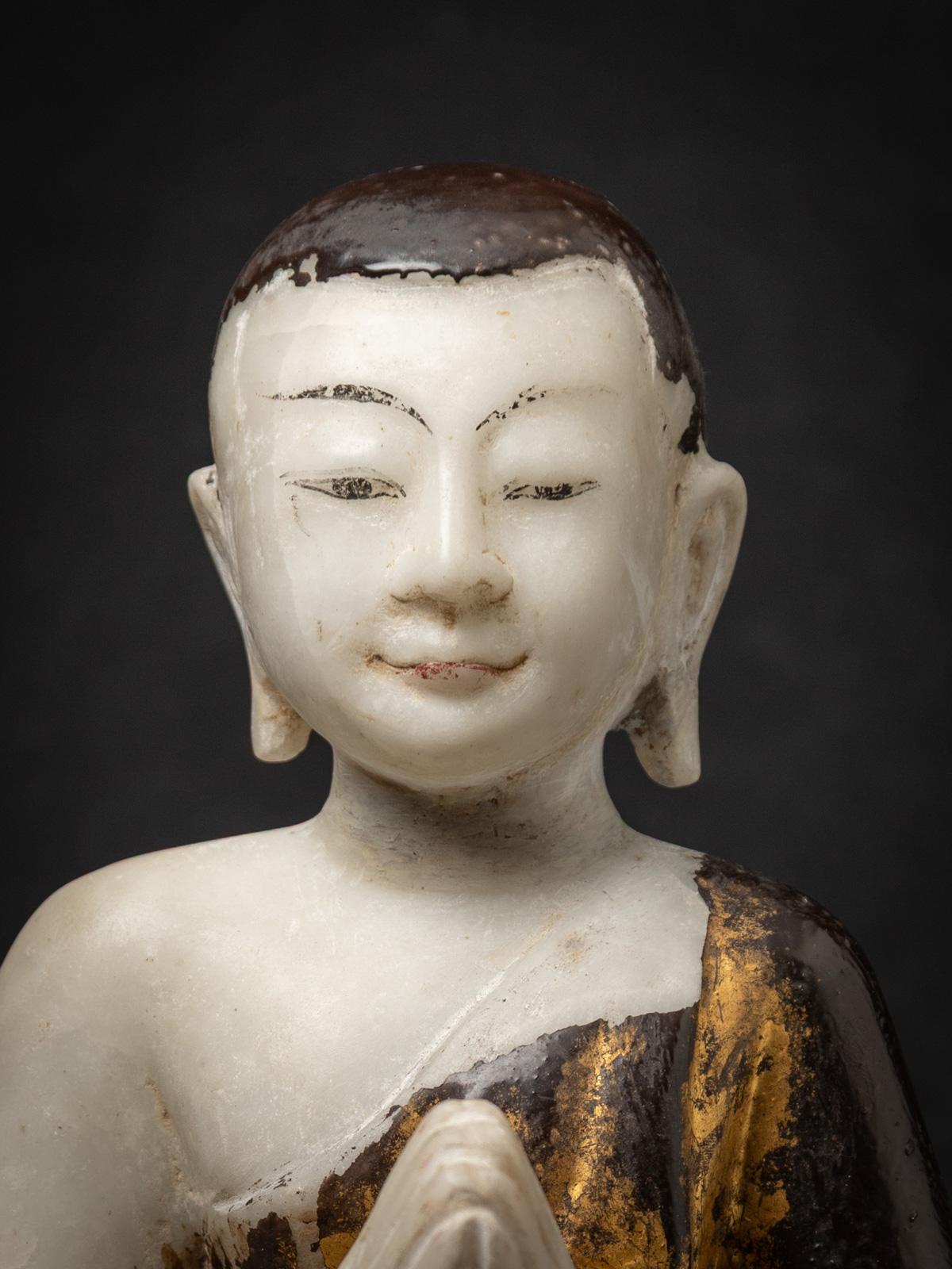 19th century Antique Burmese marble monk statue from Burma For Sale at ...