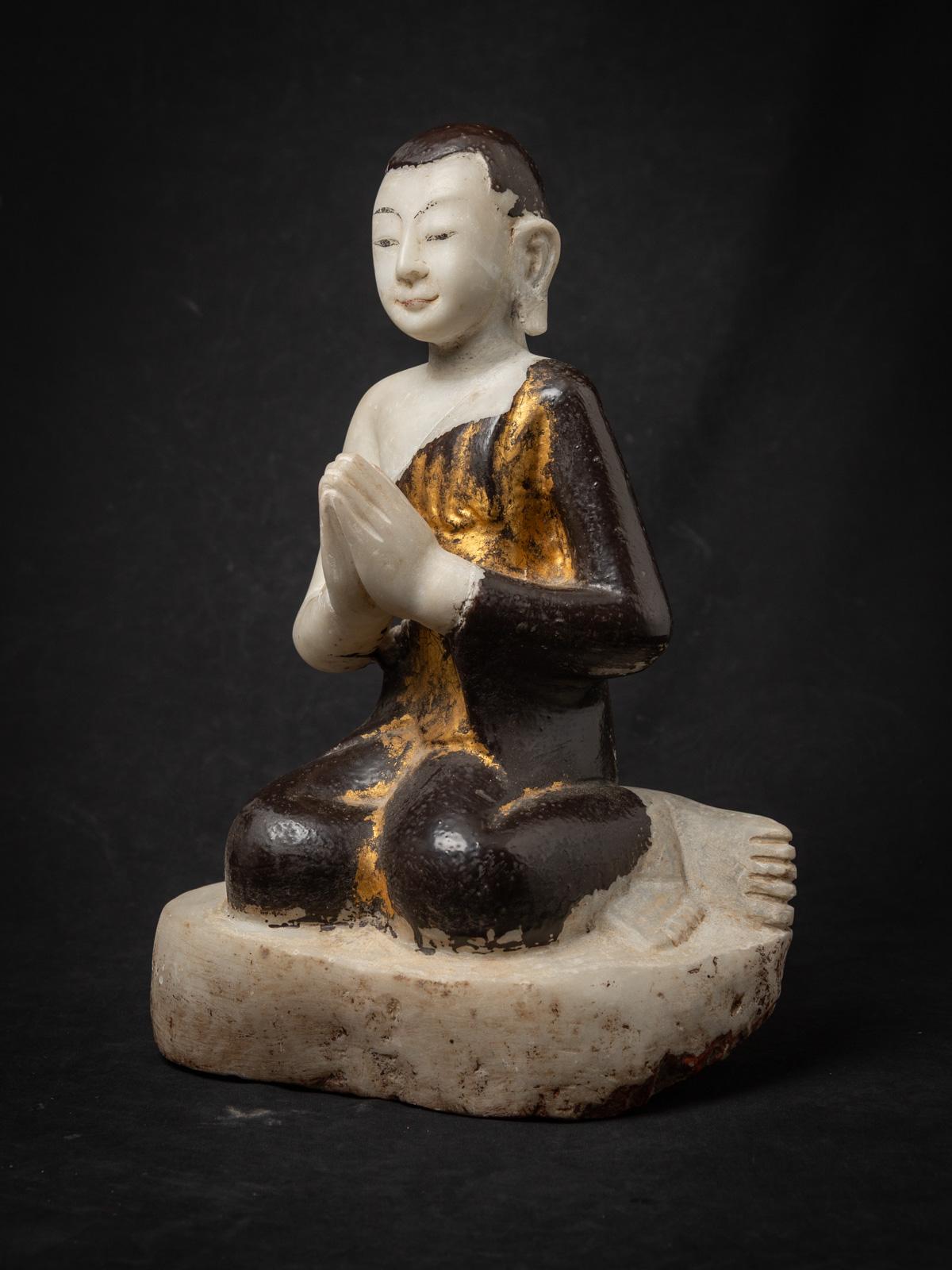 19th century Antique Burmese marble monk statue from Burma For Sale at ...