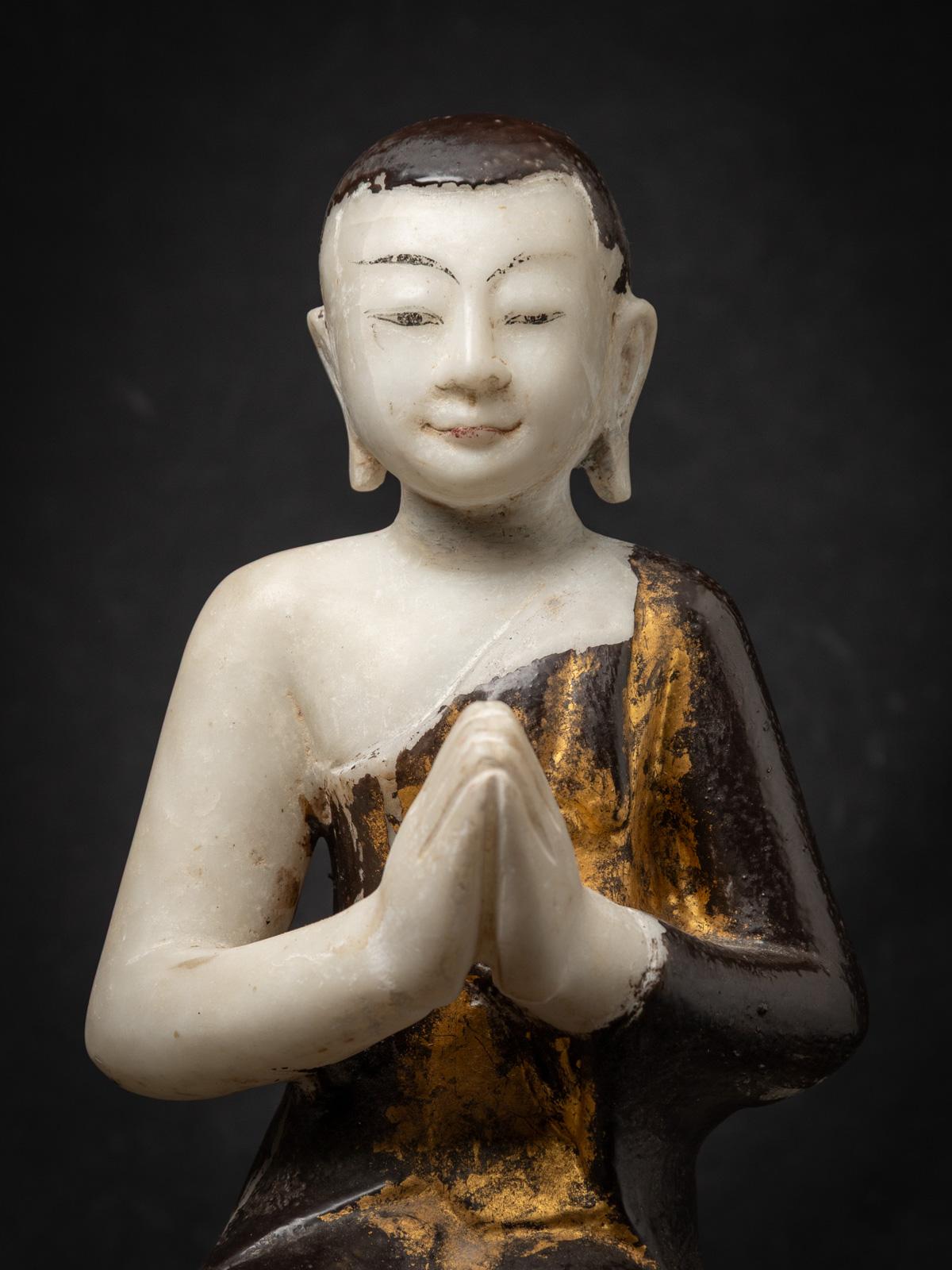 19th century Antique Burmese marble monk statue from Burma For Sale at ...